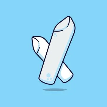 Cartoon vector illustration of chalk. Stock Illustration