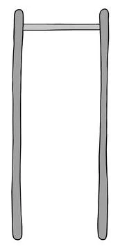 Cartoon vector illustration of chin, pull up bar Illustrazione stock