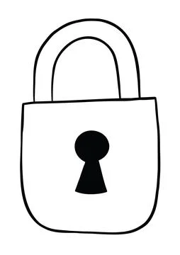 Cartoon vector illustration of closed padlock Stock Illustration