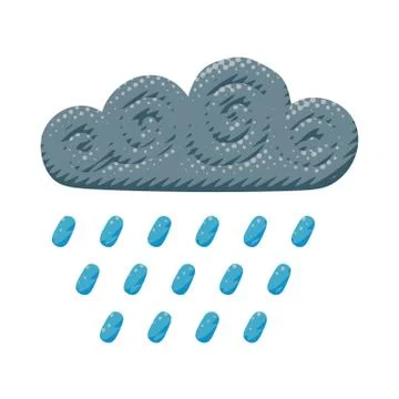 Cartoon vector illustration of cloudy thunderstorm Stock Illustration