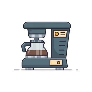 Cartoon vector illustration of coffee machine. Stock Illustration