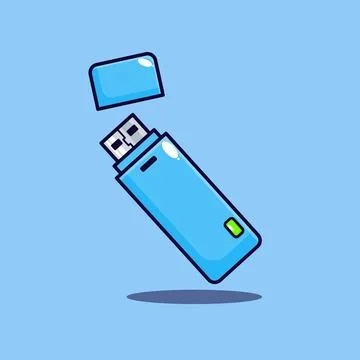 Cartoon vector illustration of flash drive usb. Illustrazione stock