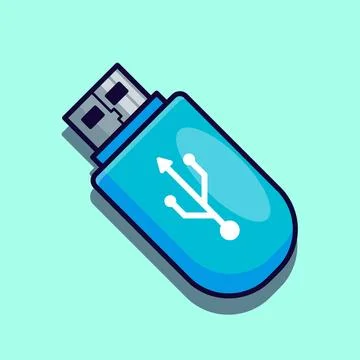 Cartoon vector illustration of flash drive usb. Stock Illustration