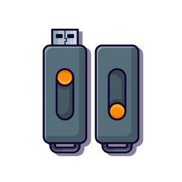 Cartoon vector illustration of flash drive usb. Stock Illustration