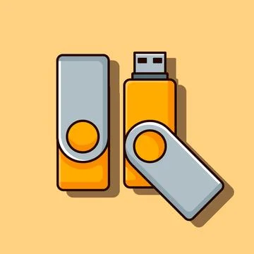 Cartoon vector illustration of flash drive usb. Stock Illustration
