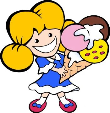 Cartoon Vector illustration of an Happy Smiling Young Icecream Girl Stock Illustration