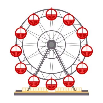 Cartoon vector illustration isolated object amusement park Ferris wheel Stock Illustration