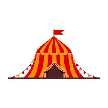 Cartoon vector illustration isolated object amusement park circus tent Ilustración de archivo