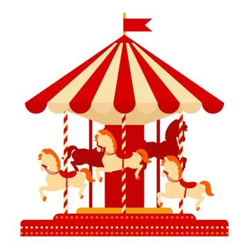 Cartoon vector illustration isolated object amusement park .Carousel Ilustración de archivo