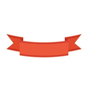 Cartoon vector illustration isolated object red ribbon tag Stock Illustration