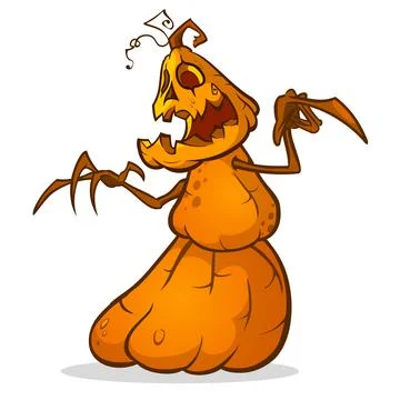Cartoon vector illustration  of a Jack-o-Lantern pumpkin head Illustrazione stock