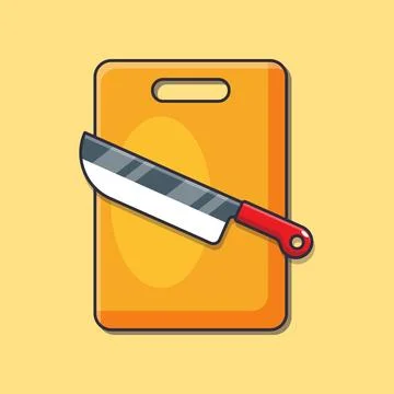 Cartoon vector illustration of kitchen knives. Stock Illustration
