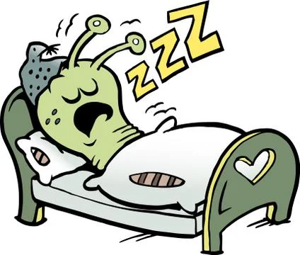 Cartoon Vector illustration of an little Worm that Sleeps Stock Illustration