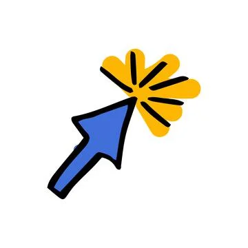 Cartoon vector illustration of mouse cursor icon, click arrow on white. 스톡 일러스트