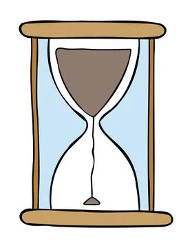 Cartoon vector illustration of newly started sand watch. Stock Illustration