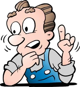 Cartoon Vector illustration of a Older Senior Worker Stock Illustration