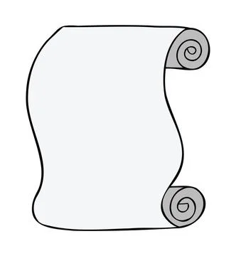 Cartoon vector illustration of paper scroll. Stock Illustration