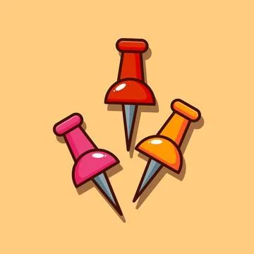 Cartoon vector illustration of pins. Stock Illustration