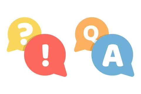 Cartoon vector illustration of Q&amp;A concept, QA letters. Stockillustratie