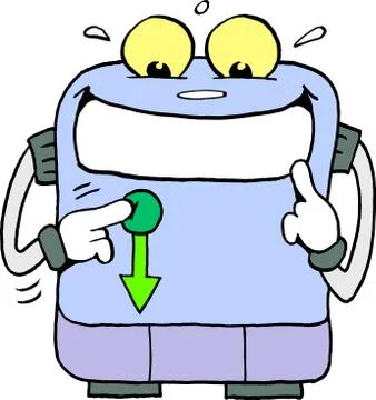 Cartoon Vector illustration of a Robot Machine Stock Illustration