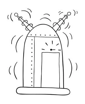 Cartoon vector illustration of running time machine Stock Illustration