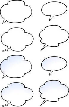 Cartoon Vector illustration of a set speak bubble Stock Illustration