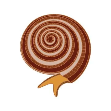 Cartoon Vector illustration spiral shell of sea snail icon Isolated on Whit.. Stock Illustration