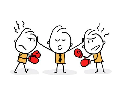 Cartoon vector illustration on ugly confrontation concept isolated Stock Illustration