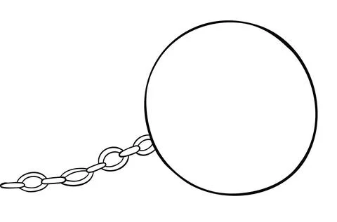 Cartoon vector illustration of weight and chain Stock Illustration