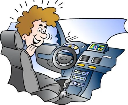 Cartoon Vector illustration of a young man there looking looking at equipment Stock Illustration