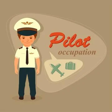 Cartoon vector pilot Stock Illustration