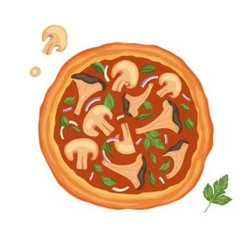 Cartoon Vector Pizza. Stock Illustration