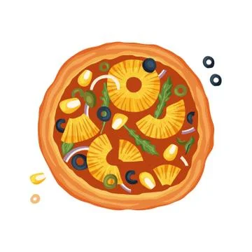 Cartoon Vector Pizza. Stock Illustration