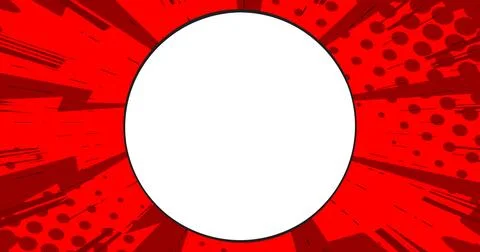 Cartoon vector pop art comics background. Blank Circle shape on Comic Book .. Stock Illustration