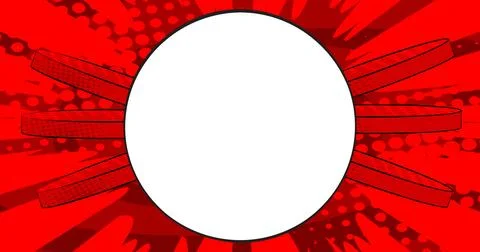 Cartoon vector pop art comics background. Blank Circle shape on Comic Book .. Stock Illustration