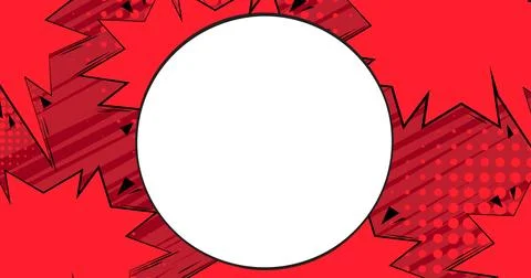Cartoon vector pop art comics background. Blank Circle shape on Comic Book .. Stock Illustration