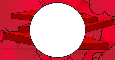 Cartoon vector pop art comics background. Blank Circle shape on Comic Book .. Illustrazione stock