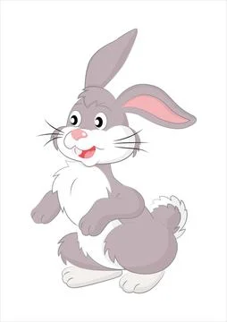 Cartoon Vector Rabbit Isolated on White Background Illustrazione stock