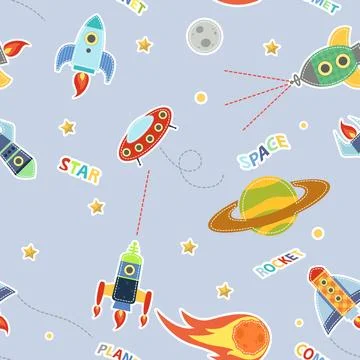 Cartoon vector seamless pattern Stock Illustration