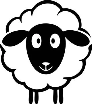 Cartoon vector sheep drawn Logo Stock Illustration