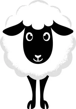 Cartoon vector sheep drawn Logo Stock Illustration