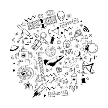 Cartoon vector space Stock Illustration