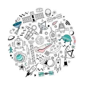 Cartoon vector space Stock Illustration