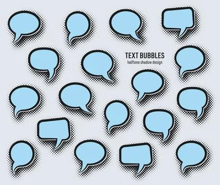 Cartoon vector text bubbles halftone shadow design Stock-Illustration
