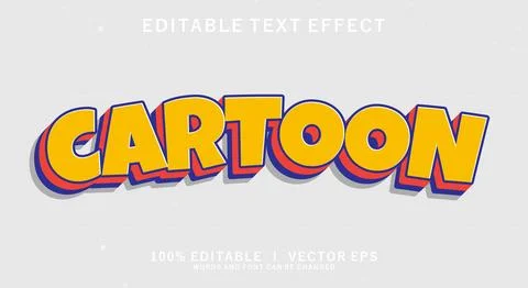 Cartoon vector text effect with modern style design Illustrazione stock