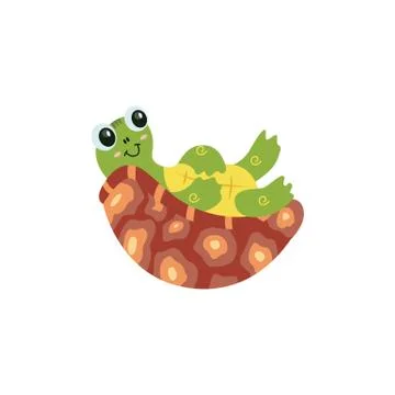 Cartoon vector turtle in various action poses 스톡 일러스트
