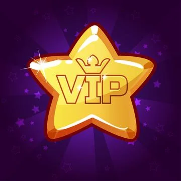 Cartoon vector VIP Gold star Stock Illustration