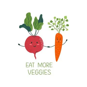 Cartoon veggies characters Stock Illustration