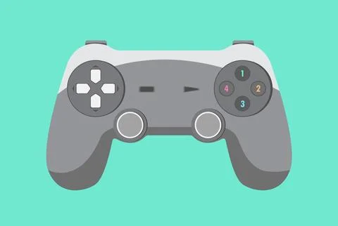 Cartoon Video Game Controller Gaming Joystick Minimal Illustration Stock Illustration