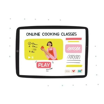 Cartoon video player on tablet Stock Illustration